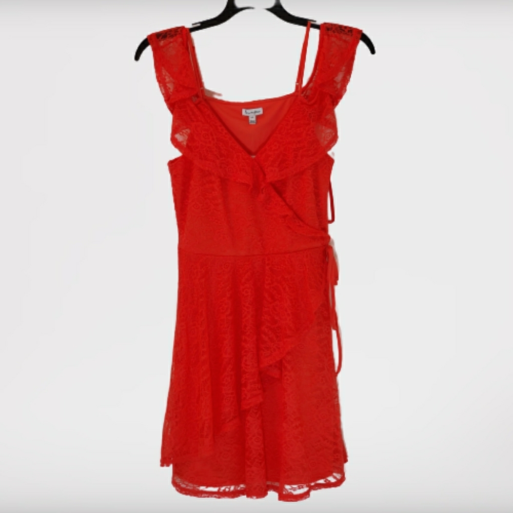 LoveFire Womens Faux wrap lace dress Hibiscus SP